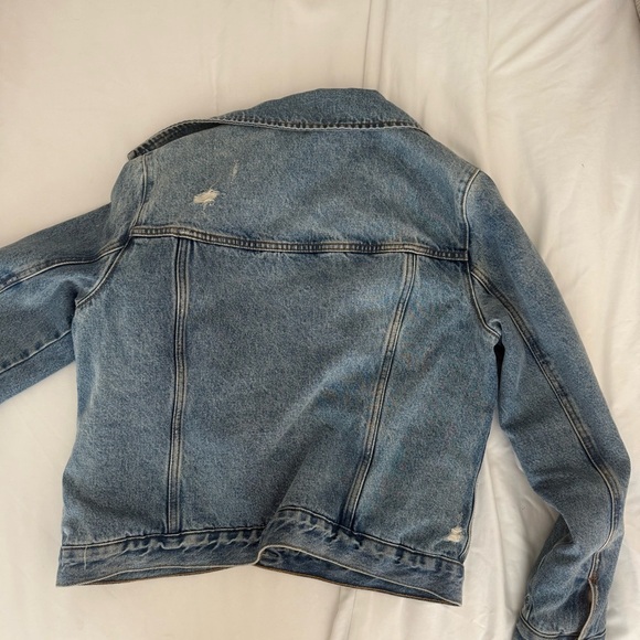 Abercrombie & Fitch Cream Sherpa Denim Jacket - Picture 3 of 4